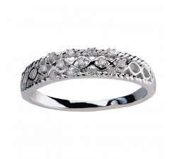 Stříbrný prsten s Diamantem