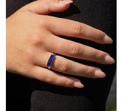 Stříbrný prsten s modrým Safírem z Brazílie