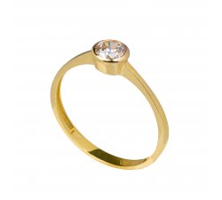Dámský prsten ze 14kt žlutého Zlata se Zirkonem.