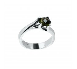 Jedinečný stříbrný prsten s Vltavínem