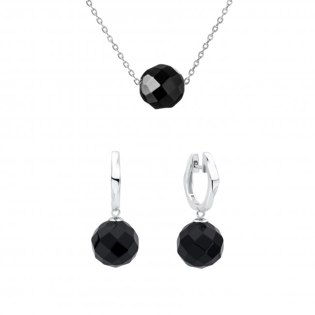 Náušnice a náhrdelník z broušeného Onyxu Gaura pearls