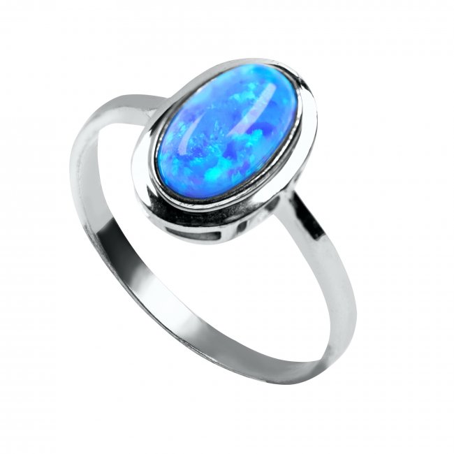 Stříbrný prsten s australským modrým Opálem