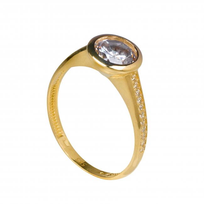 Dámský prsten ze Zlata zdobený Zirkony