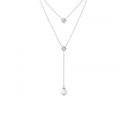 Dámský náhrdelník s pravou bílou Gaura perlou