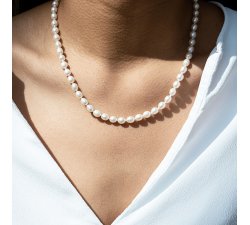 Dámský náhrdelník a náramek z pravých bílých RICE perel