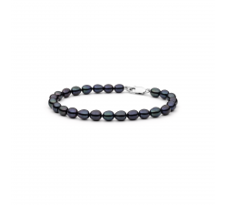 Dámský náhrdelník a náramek z pravých černých RICE perel