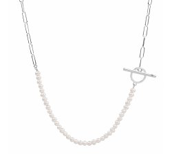 Dámský stříbrný perlový náhrdelník