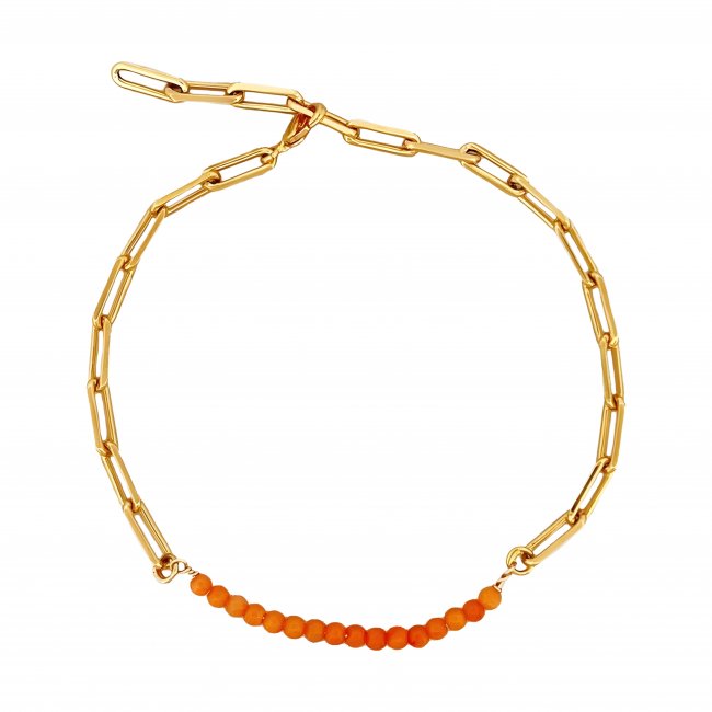 Náramek Orange Beads Wire