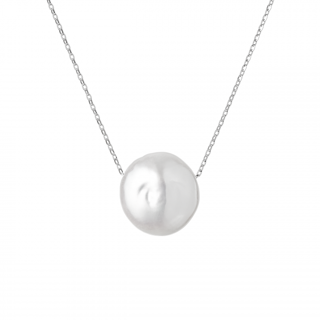 Stříbrný náhrdelník s barokní perlou Gaura