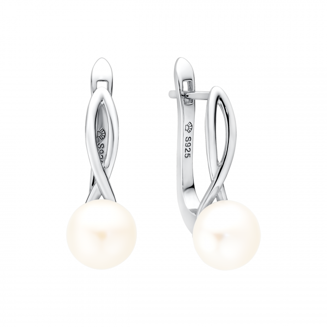 Dámské náušnice s bílou perlou