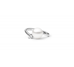 Stříbrný prsten s pravou perlou Gaura