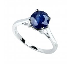 Stříbrný prsten s modrým Safírem z Brazílie
