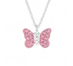 Stříbrný náhrdelník s motýlkem pro děti
