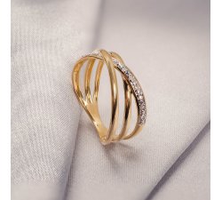 Dámský prsten ze 14kt zlata s diamanty