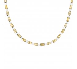 Bílo-zlatý trendy náhrdelník