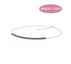 Stříbrný náhrdelník Gaura s černou perlou