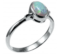 Stříbrný prsten s  etiopským bílým Opálem