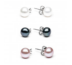 Stříbrný set perlových náušnic GAURA pearls