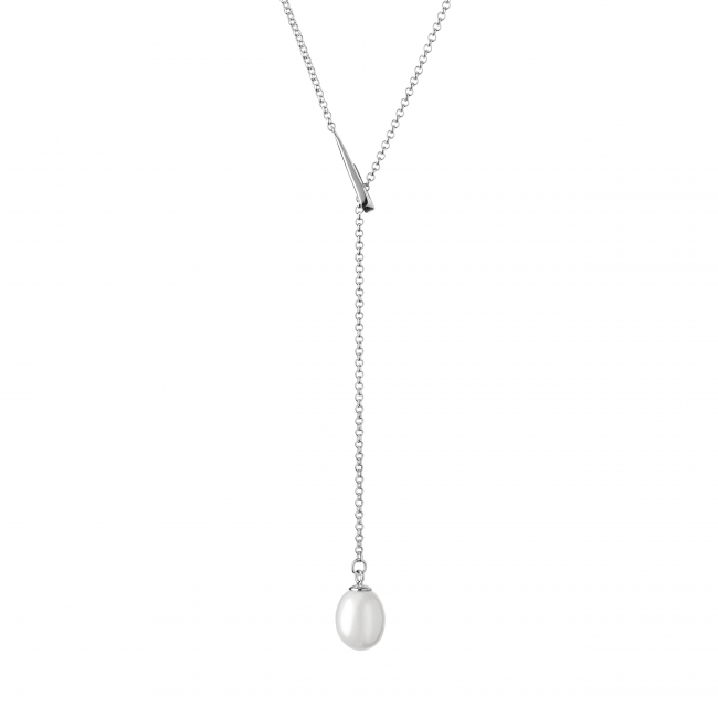 Stříbrný náhrdelník s bílou sladkovodní Gaura perlou