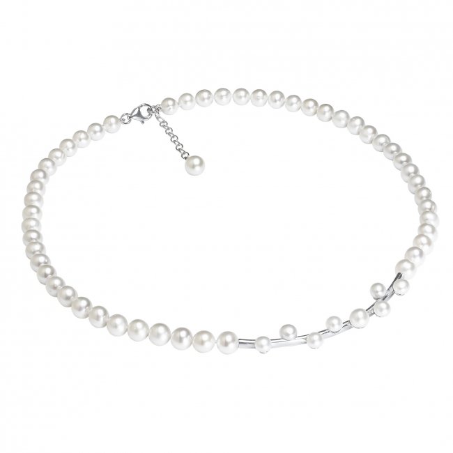 Stříbrný náhrdelník z bílých Gaura perel