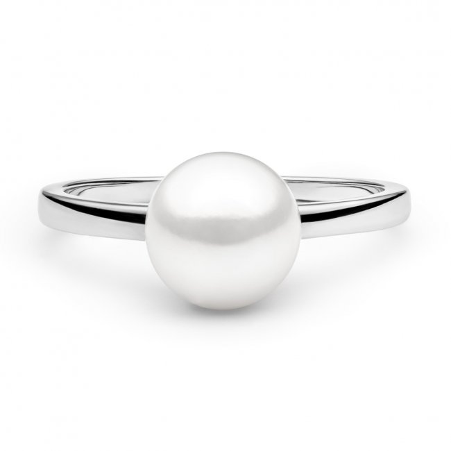 Stříbrný prsten s bílou Gaura perlou